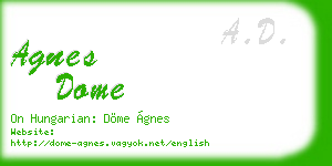 agnes dome business card