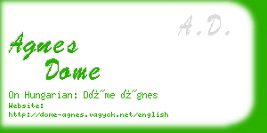 agnes dome business card